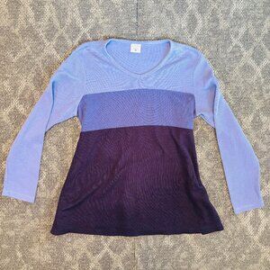 Motherhood Maternity Women's Top Size M - Blue Gradient, Long Sleeve, Comfort